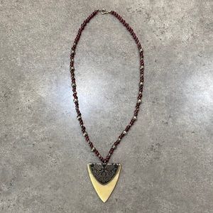 Garnet and silver necklace